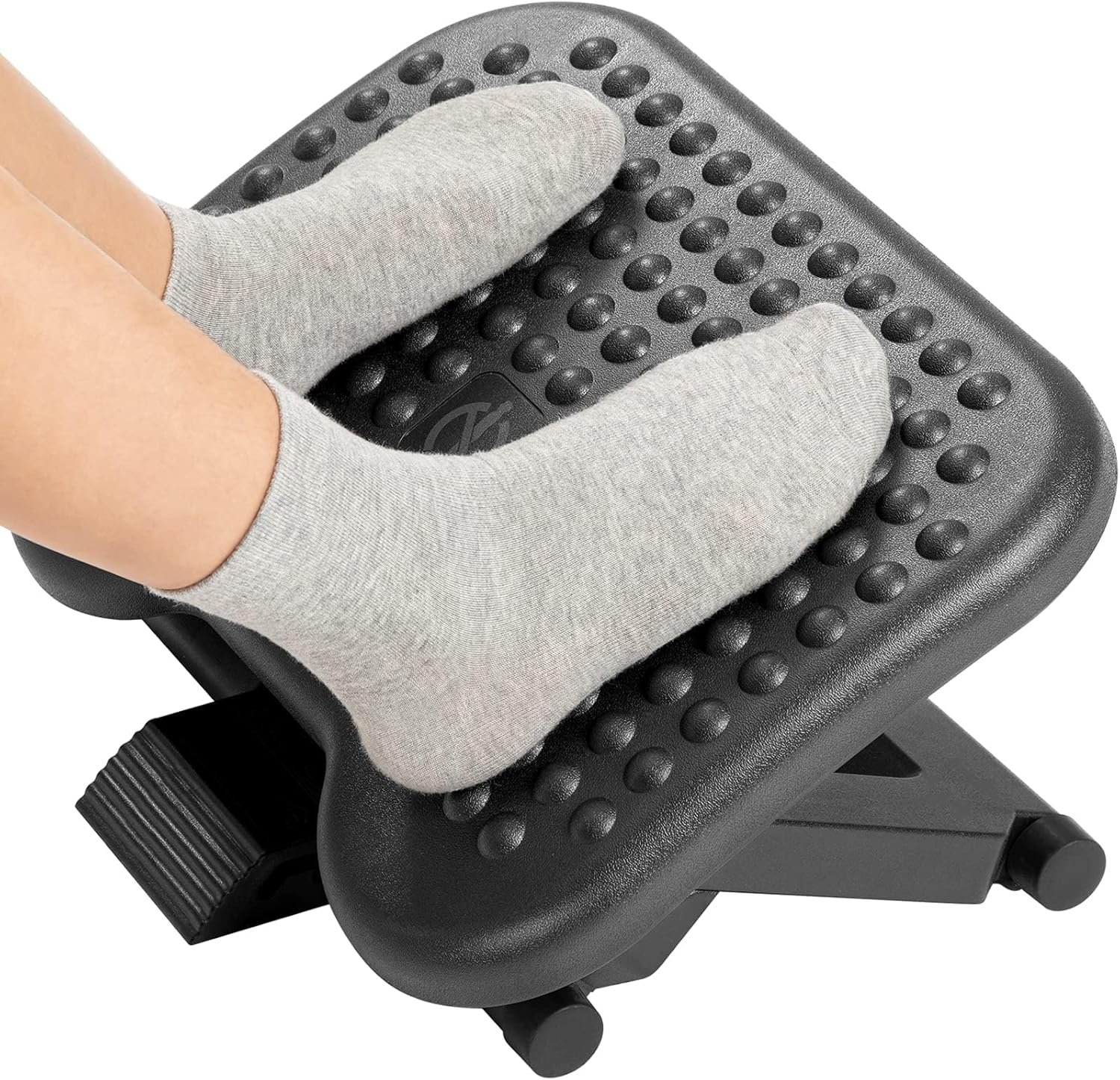 HUANUO Adjustable Desk Footrest, Foot Rest for Under Desk at Work with Massage