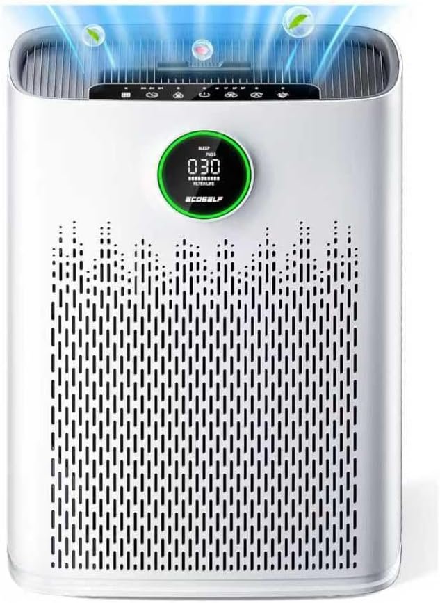Air Purifiers for Home Large Room, Cover Up to 2400 Ft² with True HEPA Filter, Smart Mode, PM2.5 Air Quality Display, 22dB Sleep Mode