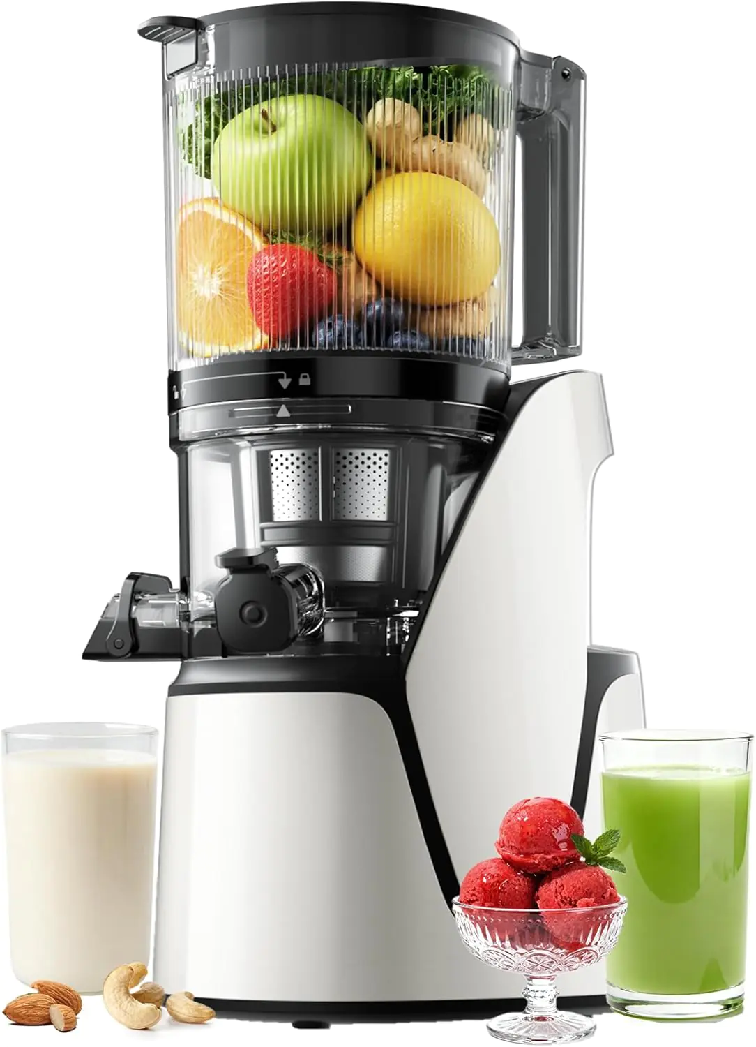 EanOruus Juicer Machines, 3-in-1 Cold Press Juicer with 6.5