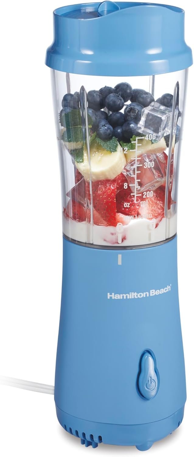 Hamilton Beach Portable Blender for Shakes and Smoothies, 14 Oz BPA Free Travel Cup & Lid
